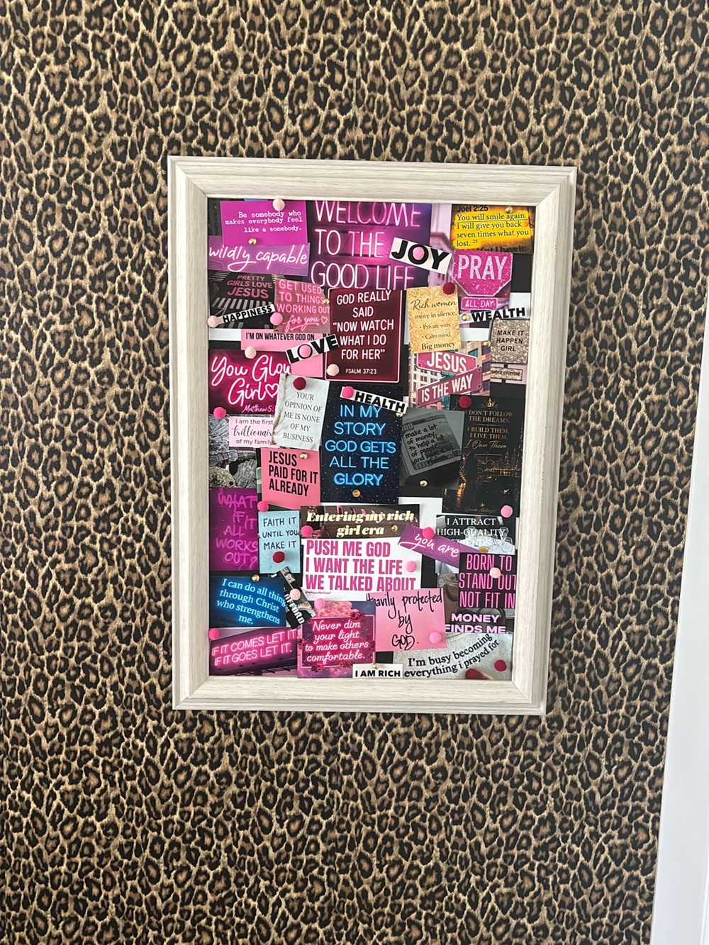 Framed Inspirational vision board Art - Pink & Black